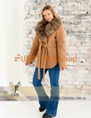 photographic Women's medium-length coat with polar fox fur in the women's fur clothing store https://furstore.shop