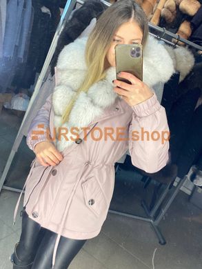 фотогорафия Зимняя парка с мехом Финского песца в магазине женской меховой одежды https://furstore.shop