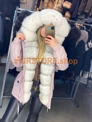 фотогорафия Зимняя парка с мехом Финского песца в магазине женской меховой одежды https://furstore.shop