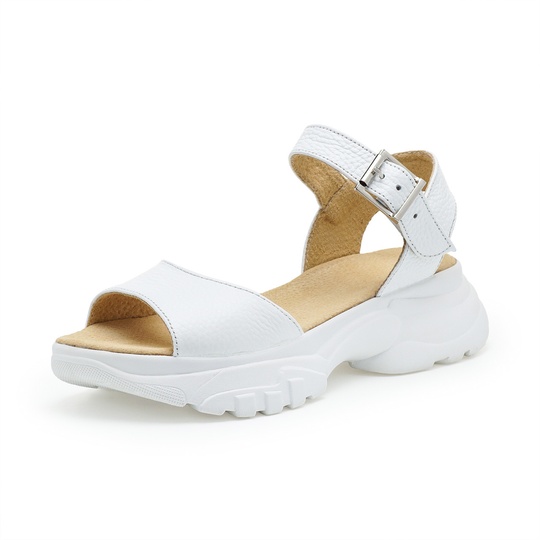 photographic TOPS White Leather Sandals | stylish shoes in the women's fur clothing store https://furstore.shop