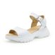фото Белые кожаные босоножки TOPS | молодежная обувь в интернет магазине магазине меха https://furstore.shop