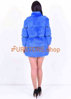 фотогорафія Коротка шуба з кролика, колір яскраво синій в онлайн крамниці хутряного одягу https://furstore.shop