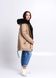 photo Beige winter parka with rabbit fur in the women's furs clothing web store https://furstore.shop