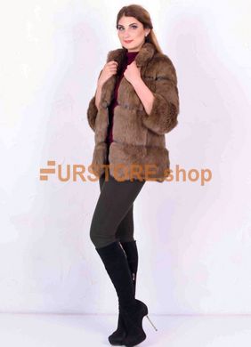 фотогорафия Короткий меховой полушубок, цвет соболь в магазине женской меховой одежды https://furstore.shop