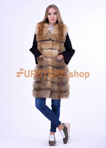 Suede and sale fur vest