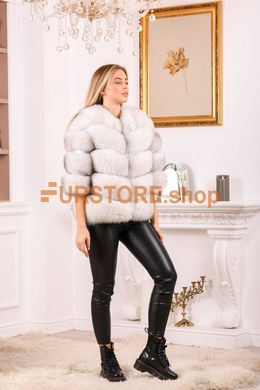 photographic White polar fox fur jacket natural fur in the women's fur clothing store https://furstore.shop