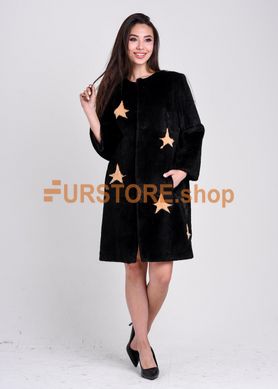 photographic Muton fur coat made of nutria with a pattern of sand nutria in the women's fur clothing store https://furstore.shop