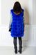 фото Яркая песцовая жилетка синего цвета в интернет магазине магазине меха https://furstore.shop