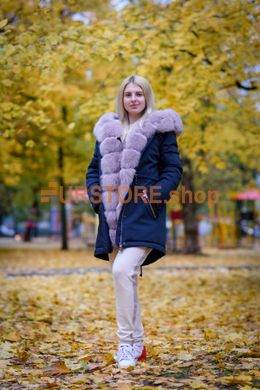 фотогорафія Зимова жіноча парка з рожевим хутром песця в онлайн крамниці хутряного одягу https://furstore.shop