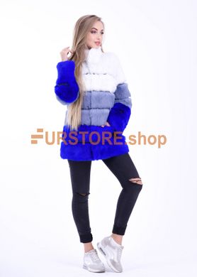 photographic Multi-colored youth rabbit fur coat in the women's fur clothing store https://furstore.shop