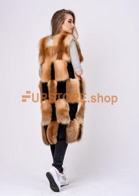 photographic Luxurious fox fur vest with combi inserts in the women's fur clothing store https://furstore.shop