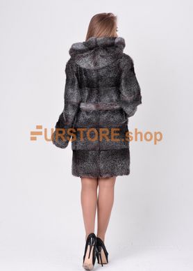 photographic Winter women's fur coat from natural fur of sheared nutria silver in the women's fur clothing store https://furstore.shop