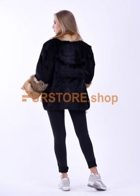 photographic Demi-season short fur coat from natural fox and nutria fur in the women's fur clothing store https://furstore.shop