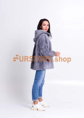 photographic Mink coat with a fur hood in the women's fur clothing store https://furstore.shop
