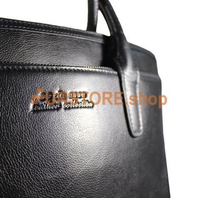 фотогорафия Портфель из натуральной кожи de esse LC45491X-2 Черный в магазине женской меховой одежды https://furstore.shop