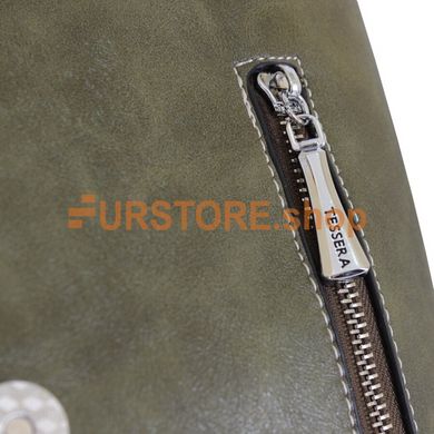 фотогорафия Сумка-рюкзак de esse T37887-404 Зеленая в магазине женской меховой одежды https://furstore.shop