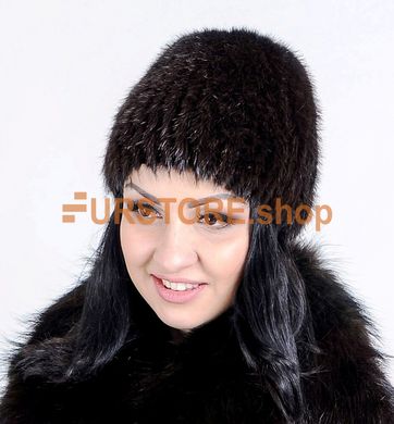 фотогорафия Коричневая шапка кубанка из натурального стриженого меха нутрии в магазине женской меховой одежды https://furstore.shop
