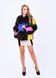 фото Демісезонний різнокольоровий кожушок з різного хутра в онлайн крамниці жіночого одягу https://furstore.shop
