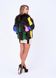 фото Демісезонний різнокольоровий кожушок з різного хутра в онлайн крамниці жіночого одягу https://furstore.shop