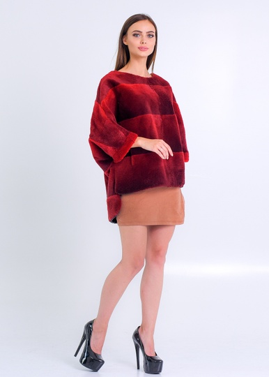 фотогорафия Меховой свитер из стриженой нутрии плюшки в магазине женской меховой одежды https://furstore.shop