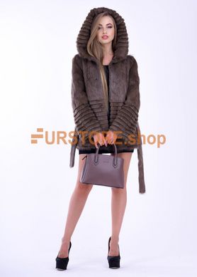 photographic Short fur coat made of natural cocoa fur in the women's fur clothing store https://furstore.shop