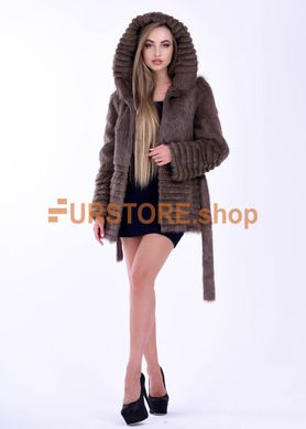 photographic Short fur coat made of natural cocoa fur in the women's fur clothing store https://furstore.shop