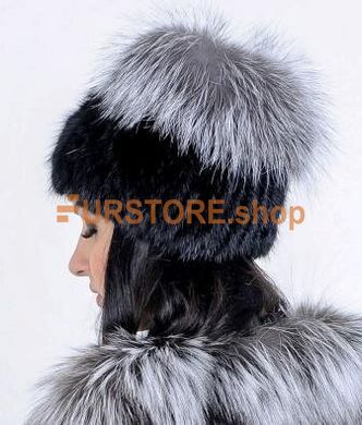 фотогорафия Меховая шапка из Норвежской чернобурки, натуральный мех в магазине женской меховой одежды https://furstore.shop