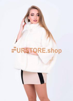 фотогорафія Біла норкова шуба, модель кажан в онлайн крамниці хутряного одягу https://furstore.shop