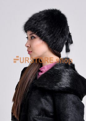 фотогорафия Женская шапка из натурального меха ондатры | натуральный мех в магазине женской меховой одежды https://furstore.shop