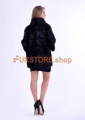 photographic Female short fur coat of black color from a nutria in the women's fur clothing store https://furstore.shop