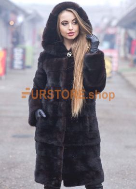 фотогорафія Норкова шуба з капюшоном, трансформер 100/70 в онлайн крамниці хутряного одягу https://furstore.shop