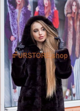 photographic Mink coat with a hood, transformer 100/70 in the women's fur clothing store https://furstore.shop
