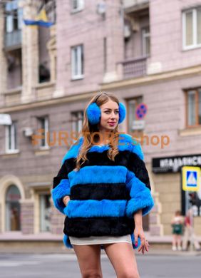 фотогорафія Смугастий хутряний кожушок - светр для модниць в онлайн крамниці хутряного одягу https://furstore.shop