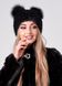 фото Женская меховая шапка с ушками черного цвета, осенне зимний вариант в интернет магазине магазине меха https://furstore.shop