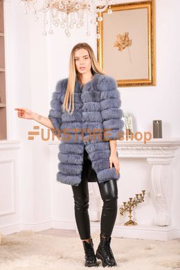 photographic Blue gray fox fur coat transformer in the women's fur clothing store https://furstore.shop