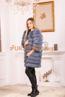 photographic Blue gray fox fur coat transformer in the women's fur clothing store https://furstore.shop