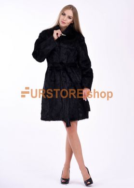 photographic Female fur coat from nutria fur, stand-up collar in the women's fur clothing store https://furstore.shop