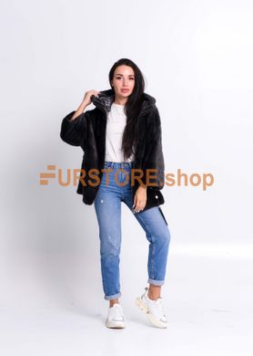 photographic Hooded Graphite Mink Coat in the women's fur clothing store https://furstore.shop