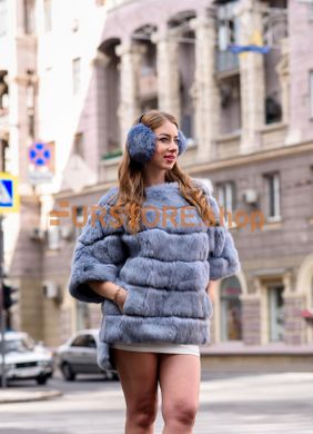 фотогорафия Голубая женская шубка, еврозима в магазине женской меховой одежды https://furstore.shop