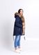 фото Синя куртка парка з хутром єнота в онлайн крамниці жіночого одягу https://furstore.shop
