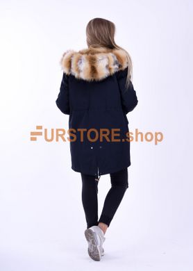 фотогорафия Парка с мехом лисы | темно синего цвета, 80 см в магазине женской меховой одежды https://furstore.shop