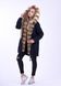 фото Парка з хутром лисицы | темно синього кольору, 80 см в онлайн крамниці жіночого одягу https://furstore.shop