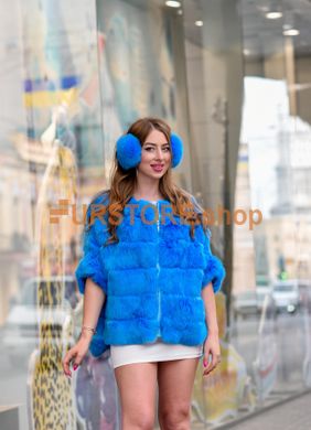фотогорафия Яркая молодежная шубка - меховой свитер на змейке в магазине женской меховой одежды https://furstore.shop