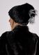 фото Черная женская шапка с меховым хохолком из чернобурки в интернет магазине магазине меха https://furstore.shop