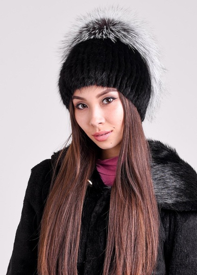 photographic Стильная меховая шапка с шикарным обручем из чернобурки in the women's fur clothing store https://furstore.shop