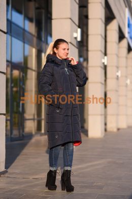 фотогорафія  Жіночий пуховик зимовий синього кольору в онлайн крамниці хутряного одягу https://furstore.shop