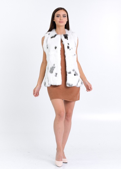 photographic White rabbit vest in the women's fur clothing store https://furstore.shop
