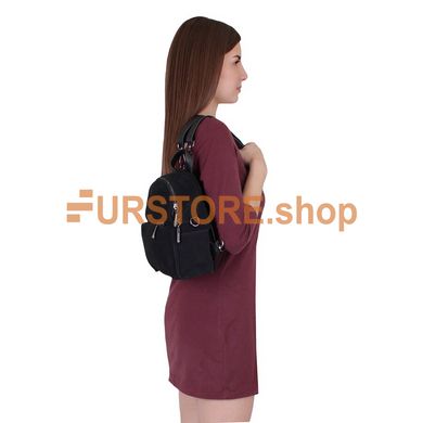 фотогорафия Сумка-рюкзак de esse L53001-1YB Черная в магазине женской меховой одежды https://furstore.shop