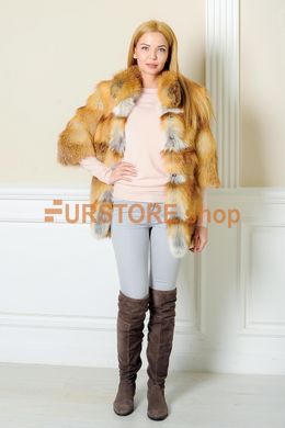 фотогорафия Полушубок из рыжей лисы рукав 2/4 в магазине женской меховой одежды https://furstore.shop