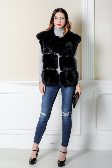 photographic Rabbit Fur Tank Top in the women's fur clothing store https://furstore.shop